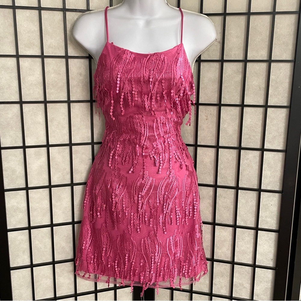 Lulu's Pink Sequin Mini Dress